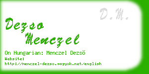dezso menczel business card